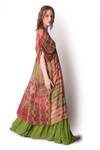 Buy_Shwetanga_Multi Color Georgette Tie Dye V Neck Tunic And Sharara Set _Online_at_Aza_Fashions