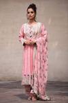 Buy_Simar Dugal_Pink Chanderi Kurta Set  _at_Aza_Fashions