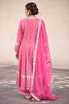 Shop_Simar Dugal_Pink Printed Anarkali Set  _at_Aza_Fashions