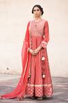 Buy_Simar Dugal_Red Printed Anarkali Set  _at_Aza_Fashions