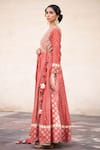 Shop_Simar Dugal_Red Printed Anarkali Set  _at_Aza_Fashions