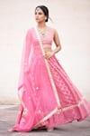 Buy_Simar Dugal_Pink Printed Lehenga Set _at_Aza_Fashions