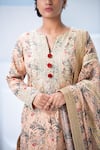 Buy_Simar Dugal_Peach Printed Kurta Set  _Online_at_Aza_Fashions