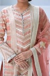 Buy_Simar Dugal_Peach Embroidered Kurta Set _Online_at_Aza_Fashions