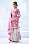 Buy_Simar Dugal_Pink Embroidered Kurta Set  _at_Aza_Fashions