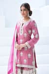 Simar Dugal_Pink Embroidered Kurta Set  _Online_at_Aza_Fashions