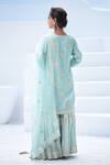 Shop_Simar Dugal_Blue Embroidered Kurta Set  _at_Aza_Fashions