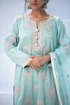Buy_Simar Dugal_Blue Embroidered Kurta Set  _Online_at_Aza_Fashions