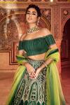 Supria Munjal_Green Raw Silk, Chanderi And Organza Cutdana, Sequin, Thread, Bridal Lehenga Set _Online_at_Aza_Fashions