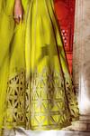 Shop_Supria Munjal_Green Raw Silk And Pure Organza Cord & Sequin Square Neck Embroidered Lehenga Set _Online_at_Aza_Fashions