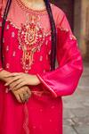Supria Munjal_Pink Chanderi And Georgette, Pure Organza Beads & Cutdana, Kurta Sharara Set _Online_at_Aza_Fashions