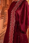 Buy_Supria Munjal_Purple Satin Georgette And Organza Kaftan Style Kurta & Palazzo Set  _Online_at_Aza_Fashions