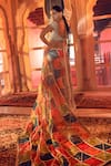 Shop_Supria Munjal_Pink Pure Organza Embroidered Saree With Blouse_at_Aza_Fashions
