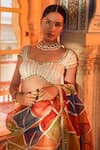 Supria Munjal_Pink Pure Organza Embroidered Saree With Blouse_Online_at_Aza_Fashions