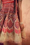 Supria Munjal_Multi Color Raw Satin Embroidery Sequin And Cord Square Flared Dress  _Online_at_Aza_Fashions