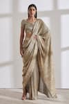 Buy_431-88 by Shweta Kapur_Gold Pre-draped Metallic Saree With Blouse_at_Aza_Fashions