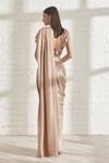 Shop_431-88 by Shweta Kapur_Beige Pre-draped Metallic Saree With Blouse_at_Aza_Fashions