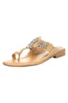 5elements_Brown Embellished Kolhapuris _Online_at_Aza_Fashions