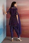 Shop EASE Purple Crepe, Georgette, Viscose Organza Print Peplum Kurta Dhoti Pant Set at Aza Fashions Shop_EASE_Purple Crepe, Georgette, Viscose Organza Print Peplum Kurta Dhoti Pant Set _at_Aza_Fashions