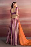 Shop EASE Purple Viscose Organza, Pure Crepe Sequin Square Neck Striped Lehenga Set at Aza Fashions Shop_EASE_Purple Viscose Organza, Pure Crepe Sequin Square Neck Striped Lehenga Set _at_Aza_Fashions