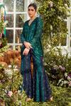 Rococo Green Net Bead Work, Cutdana Work, Sequins Seher Embroidered Tunic And Sharara Set Online at Aza Fashions Rococo_Green Net Bead Work, Cutdana Work, Sequins Seher Embroidered Tunic And Sharara Set _Online_at_Aza_Fashions