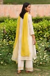 Shop_Priti Prashant_White Handwoven  Dupatta Mul Mandarin Collar Kurta Set _at_Aza_Fashions