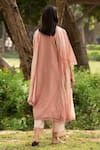 Shop_Priti Prashant_Pink Handwoven  Dupatta Mul Round Kurta Set _at_Aza_Fashions