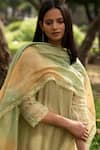 Buy_Priti Prashant_Green Handwoven  Dupatta Mul Round Kurta Set _Online_at_Aza_Fashions