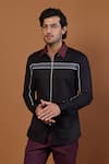 Buy_Seven_Black Cotton Zipper Shirt _at_Aza_Fashions