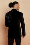 Shop_Seven_Black Italian Velvet Embroidered Cutdana Blazer _at_Aza_Fashions