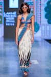 Buy_Limerick By Abirr N' Nanki_Off White Crepe Floral, Moroccan Sevilla Print Saree_at_Aza_Fashions