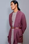 Urvashi Kaur_Pink Crinkled Cotton Front-open Jacket  _Online_at_Aza_Fashions