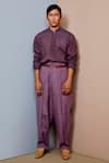 Shop_Urvashi Kaur_Purple Organic Cotton Shirt _at_Aza_Fashions