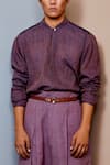 Urvashi Kaur_Purple Organic Cotton Shirt _Online_at_Aza_Fashions