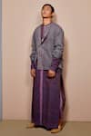 Buy_Urvashi Kaur_Purple Organic Cotton Kurta And Dhoti Pant Set _at_Aza_Fashions
