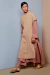 Buy_Urvashi Kaur_Brown Organic Cotton Kurta And Pant Set _at_Aza_Fashions