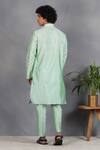 Shop_Eleven Brothers_Green Silk Embroidery Mirror Sabz Kurta Set _at_Aza_Fashions