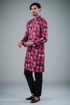 Buy_Eleven Brothers_Black Kurta Tussar  Pant Cotton Printed And Set _Online_at_Aza_Fashions