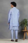 Shop_Eleven Brothers_Blue Silk Embroidery Mirror Sukoon Bundi And Kurta Set _at_Aza_Fashions