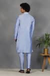 Shop_Eleven Brothers_Blue Silk Embroidery Mirror Sukoon Kurta Set _at_Aza_Fashions