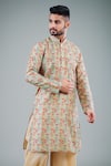 Buy_Eleven Brothers_Green Kurta Mulberry  Pant Cotton Printed And Set _Online_at_Aza_Fashions