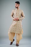 Shop_Eleven Brothers_Green Kurta Mulberry  Pant Cotton Printed And Set _Online_at_Aza_Fashions