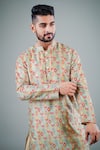 Eleven Brothers_Green Kurta Mulberry  Pant Cotton Printed And Set _at_Aza_Fashions