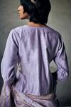 Shop_Shorshe Clothing_Purple Chanderi Embroidered Zardozi Notched Work Blouse _at_Aza_Fashions