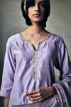 Shorshe Clothing_Purple Chanderi Embroidered Zardozi Notched Work Blouse _Online_at_Aza_Fashions