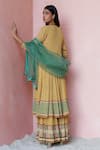 Shop_Surbhi Gupta_Yellow Anarkali Georgette Inner Cotton Silk Sharara Georgette Printed Set _at_Aza_Fashions