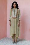 Buy_Surbhi Gupta_Green Kurta Georgette Trouser Cotton Silk Printed And Pant Set  _at_Aza_Fashions