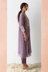 Shop_Surbhi Gupta_Purple Kurta Georgette Trouser Cotton Silk Printed And Pant Set  _at_Aza_Fashions