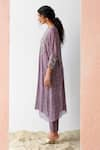 Surbhi Gupta_Purple Kurta Georgette Trouser Cotton Silk Printed And Pant Set  _Online_at_Aza_Fashions