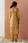Shop_Surbhi Gupta_Yellow Kurta Georgette Trouser Cotton Silk Printed And Pant Set  _at_Aza_Fashions